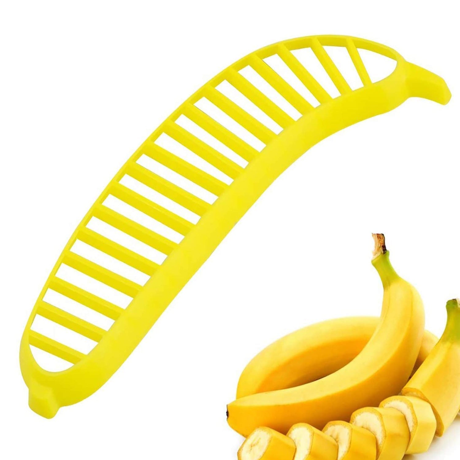 5897 Banana Slicer- Perfect for Fruit Salads Handle Plastic Banana Fruit Slicer Cutter Chopper