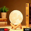 6263 Moon Night Lamp with Stand Night lamp for Bedroom Lights for Adults and Kids Home Room Beautiful Indoor Lighting ( Brown Box ) DeoDap